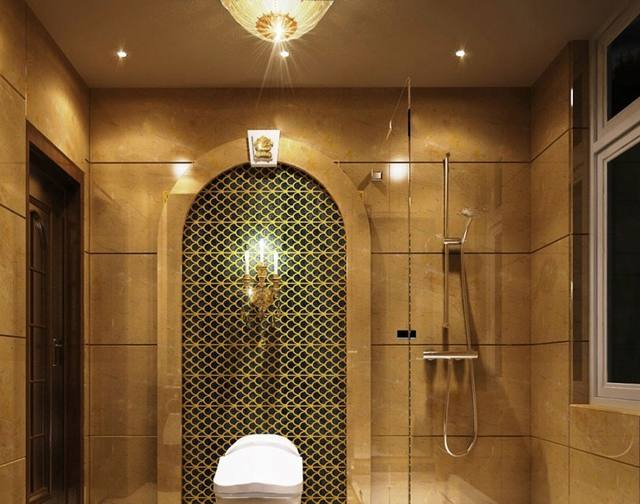 Thiết kế nội thất phòng tắm wc đẹp cho nhà biệt thự 3 tầng tân cổ điển đẹp