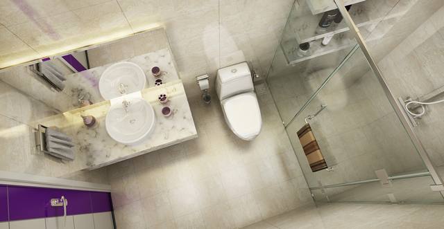 Nội thất nhà tắm có phòng vệ sinh cho nhà ống 