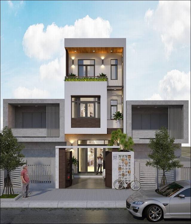 Mẫu nhà phố 3 tầng mặt tiền 5m hiện đại - Chủ đầu tư: Anh Dưỡng, Quảng Ninh  CÔNG TY CỔ PHẦN KIẾN TRÚC XÂY DỰNG VIỆT HOME