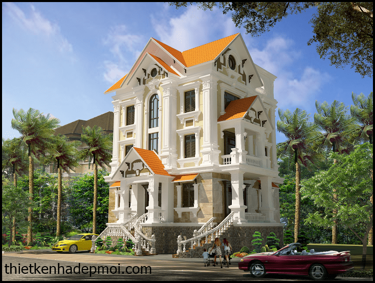 anh biet thu 3 tang kieu phap dep 12x13m