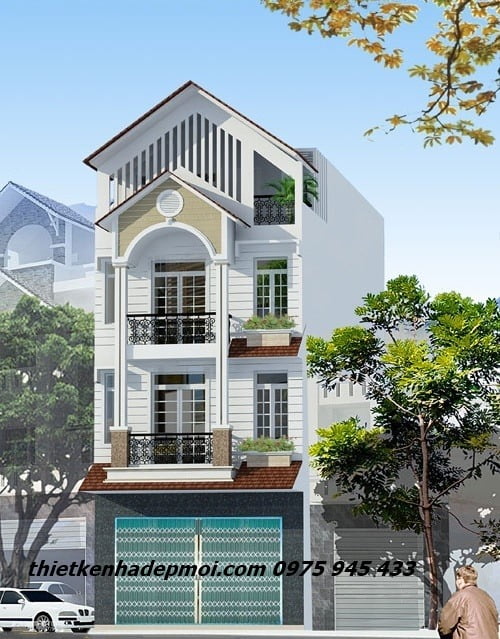 Nhà phố 3 tầng mặt tiền 6m anh Linh Chị Loan & 4 mẫu khác đẹp 2022