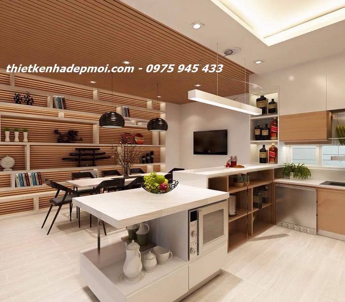 Phong cách thiết kế nội thất phòng bếp ăn đẹp 32M2