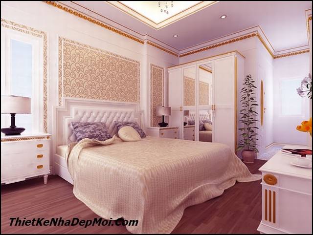 Trang trí nội thất phòng ngủ kiểu cổ điển Pháp
