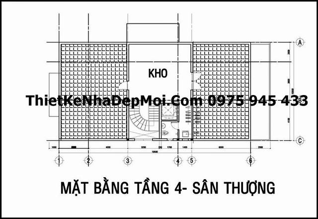 Mặt bằng biệt thự 3 tầng 10x20m