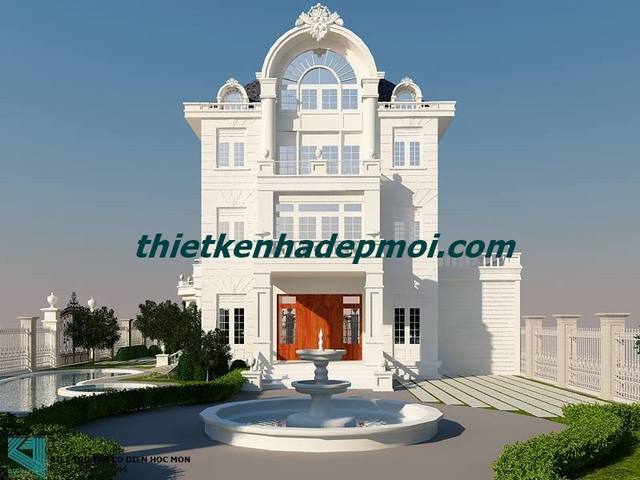 thiet ke biet thu kien truc phap dep 3 tang
