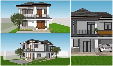 mau thiet ke biet thu dep 2 tang 10x22 chau au