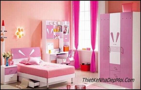 Thiết kế phòng ngủ của hotgirl nằm trong ý tưởng phòng ngủ màu hồng
