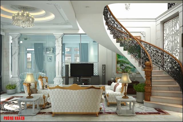 Phòng khách cổ điển kiểu Việt Nam • 2023