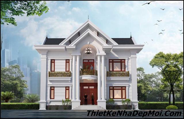 Thiết Kế Nhà Đẹp Mới - Thietkenhadepmoi.com - Mẫu nhà ngang đẹp 2 tầng mái  Nhật hình vuông 12x12 thiết kế trên đất hình chữ Nhật hợp với thế đất bề  ngang