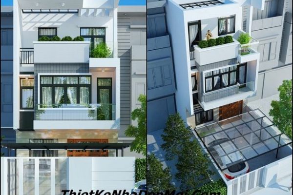 Mẫu nhà phố 3 tầng hiện đại mặt tiền 6m