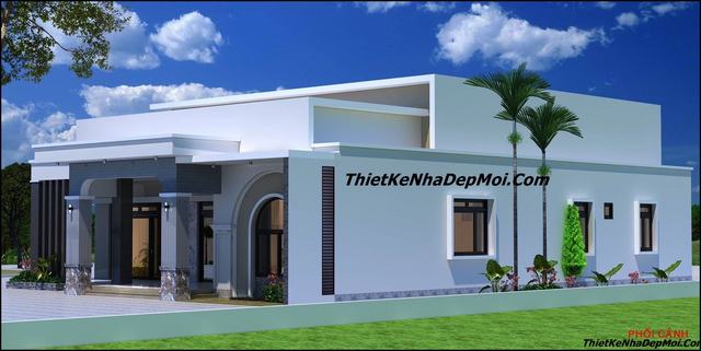 Nhà cấp 4 mái bằng đẹp 4 phòng ngủ