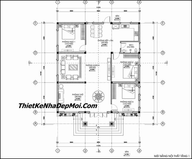 8 Mẫu Nhà Vuông 1 Tầng Và Kiểu Nhà Lầu 2 3 Phòng Ngủ 2023