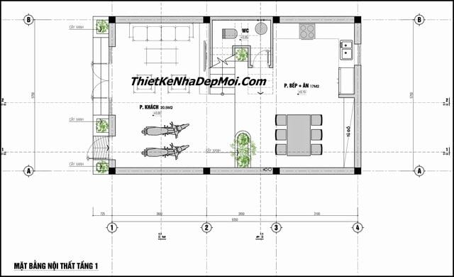 Thiết kế mặt bằng nhà ống