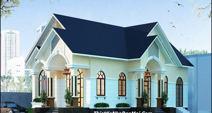 Nhà trệt 3 phòng ngủ mái thái đẹp 2026 - 2027 diện tích bản vẽ thi công là 9x17m