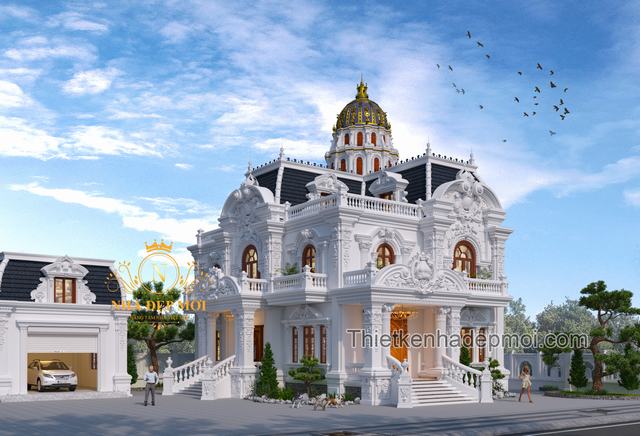 Thiết kế biệt thự cổ điển 5 tầng siêu đẹp và sang trọng tại Lâm Đồng