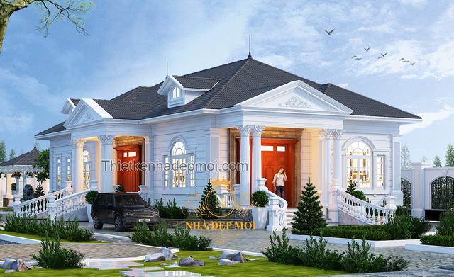 Mẫu biệt thự 2 tầng mái thái đẹp thiết kế đẳng cấp nhất Nam Định.
