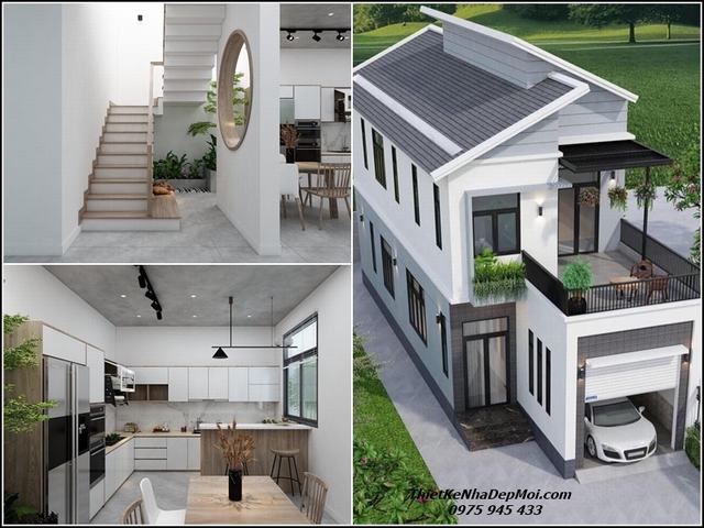 mẫu nhà 2 tầng đơn giản ở nông thôn 2021