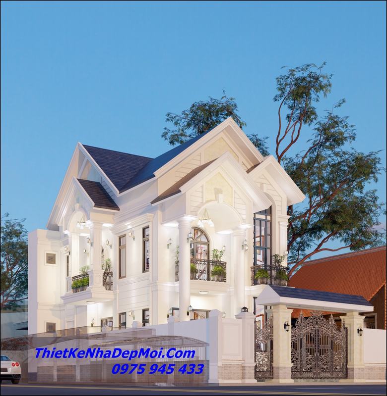 Mẫu nhà đẹp 2 mặt tiền mái Thái thiết kế theo phong thủy 2022