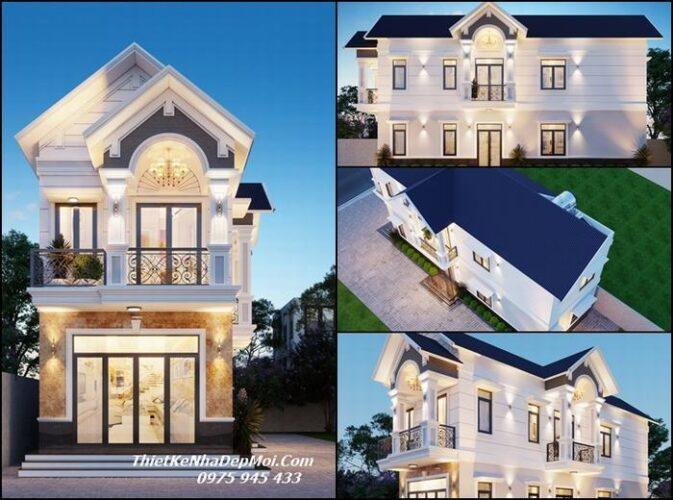 Bản vẽ thiết kế nhà 6m 2 tầng mái Thái đẹp mặt tiền anh Vũ Văn Kiên Mẫu nhà ngang 6m 2 tầng mái thái 2026 - 2027