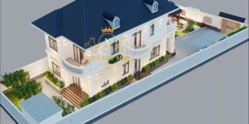 Mẫu biệt thự mái Nhật 2 tầng 8x17m
