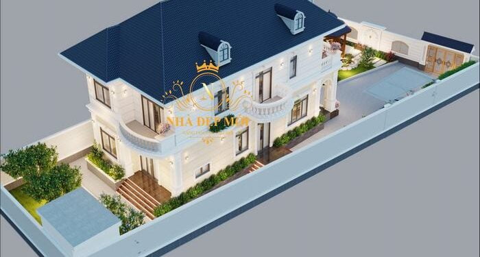 Mẫu biệt thự mái Nhật 2 tầng 8x17m
