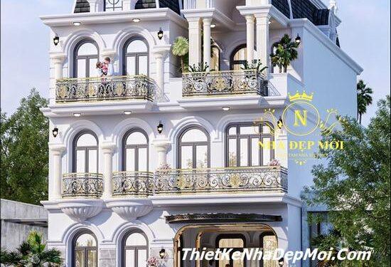 Biệt thự kiến trúc Pháp mặt tiền 10m 4 tầng vừa ở kết hợp kinh doanh chị Ngân Biệt thự 4 tầng kinh doanh có tầng hầm để xe
