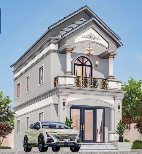 Mẫu thiết kế nhà diện tích 6x12m 2 tầng mái thái phong thuỷ 2026 Nhà mặt tiền 6m 2 tầng mái thái 70m2