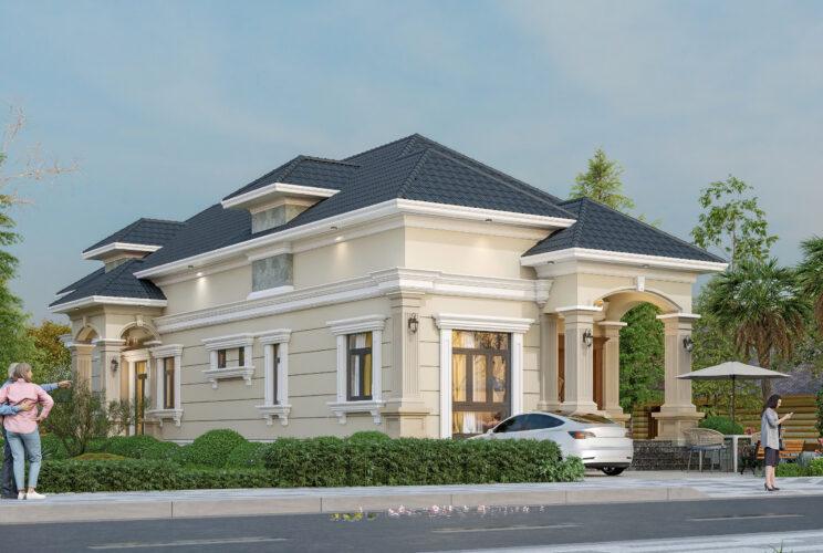 Mẫu nhà cấp 4 có 4 phòng ngủ giá rẻ mái Nhật 