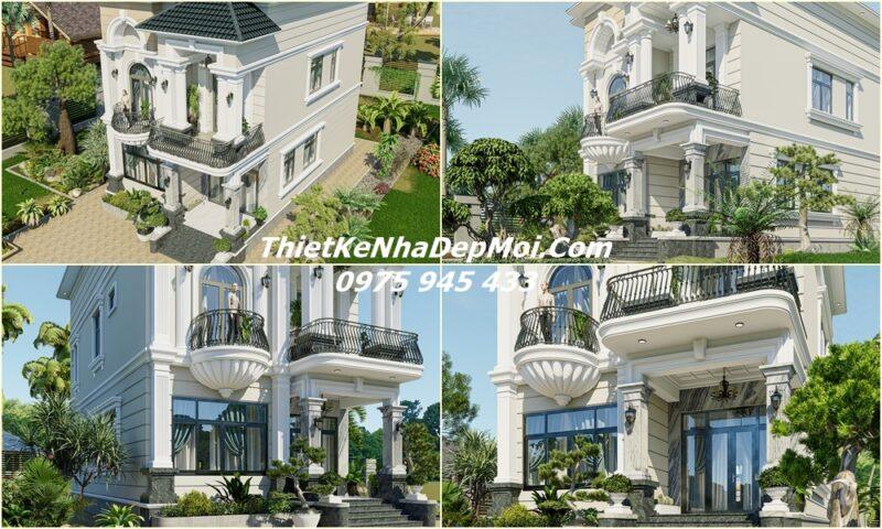 Các kiểu nhà biệt thự mini 2 tầng mặt tiền ngang 10m đẹp phong thuỷ 2026 Mẫu nhà ngang 10m 1 trệt 2 lầu đẹp 2026