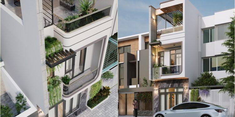 Nhà 1 trệt 2 lầu 1 sân thượng 4.5x20m