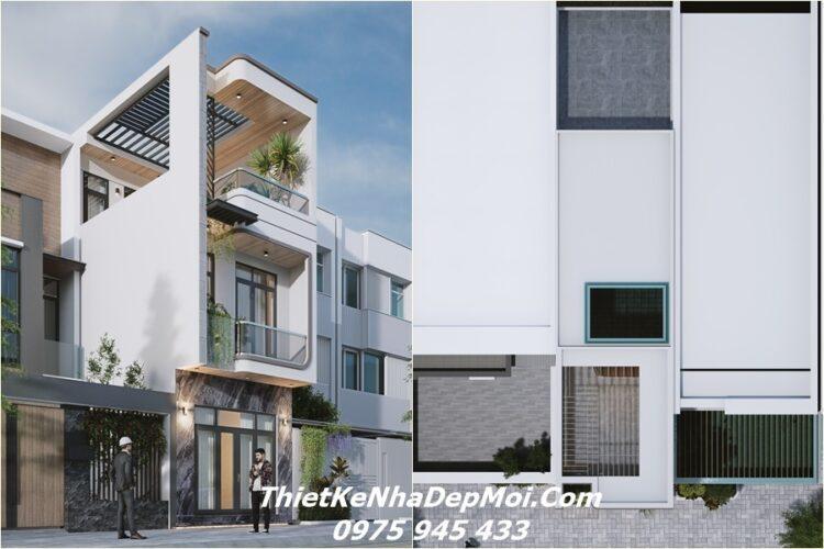 Thiết kế nhà đẹp 2 tầng mặt tiền 4,5m 