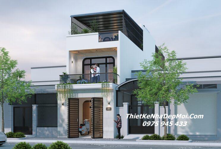 Những mẫu nhà ống 1 trệt 2 lầu sân thượng hiện đại năm 2026 Thiết kế nhà ống 2.5 tầng 4x20m