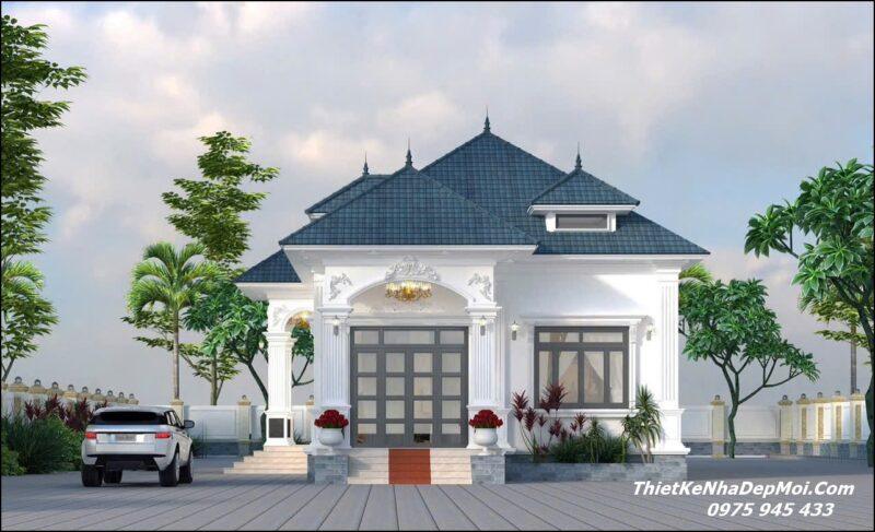 Kiểu nhà mặt tiền cấp 4 có 3 mái 