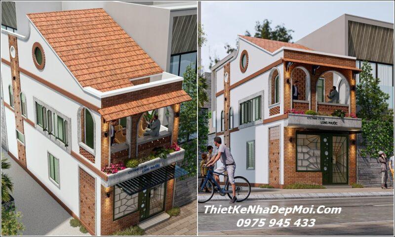 Mẫu nhà 6x20m 2 mặt tiền 6m đẹp mái dốc 