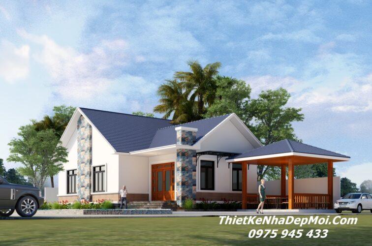 Nhà vườn 1 tầng kiến trúc kiểu Mỹ 