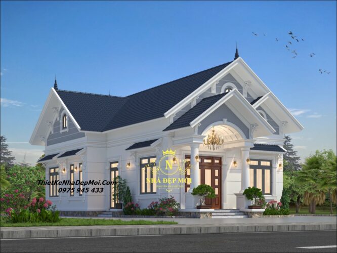 Mẫu nhà mái Thái một tầng ba phòng ngủ 130m2 
