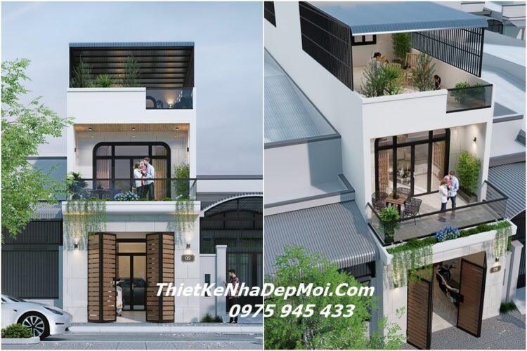 Nhà ống 2 tầng 1 tum mặt tiền 4m 