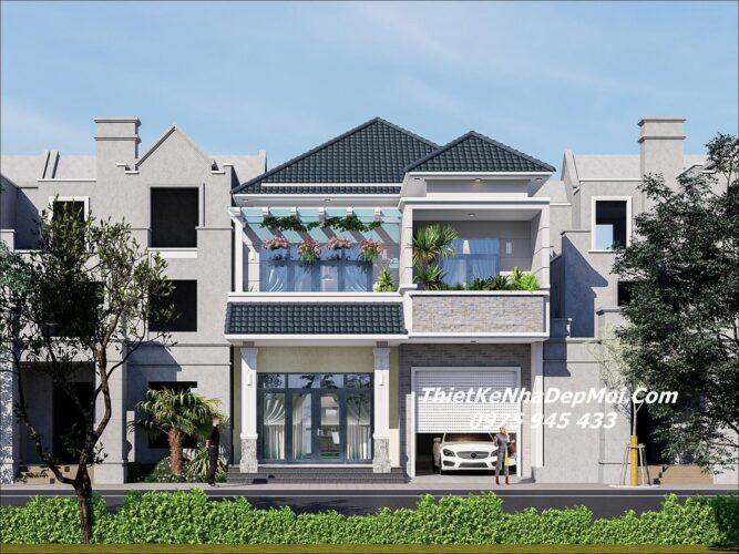 Kiểu nhà biệt thự mái Nhật 2 tầng có gara hiện đại tiết kiệm năm 2026 Nhà biệt thự 2 tầng đẹp hiện đại có gara mái Nhật