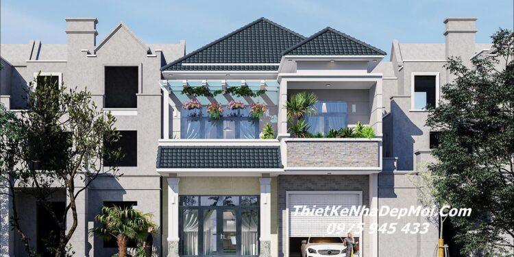 Kiểu nhà biệt thự mái Nhật 2 tầng có gara hiện đại tiết kiệm năm 2026 Nhà biệt thự 2 tầng đẹp hiện đại có gara mái Nhật