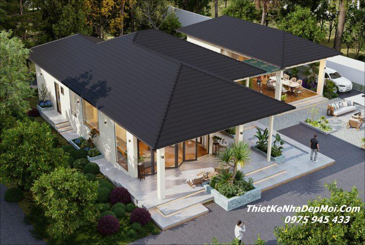 Nhà vườn hình chữ U mái Nhật 200m2