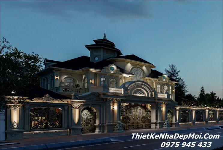 Biệt thự 2 tầng đẹp 250m2 phong cách châu âu 