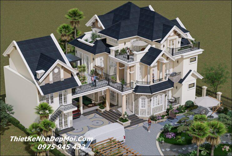 Biệt thự châu âu 3 tầng tân cổ điển đẹp 