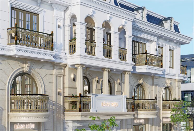 Mẫu biệt thự mái Nhật 2 mặt tiền 3 tầng hiện đại chị An anh Thuận Biệt thự kinh doanh 2 mặt tiền 3 tầng kiểu châu âu