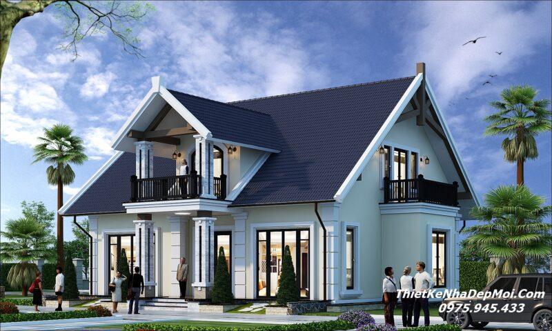 Mẫu nhà ở quê có gác lửng đẹp 4 phòng ngủ 