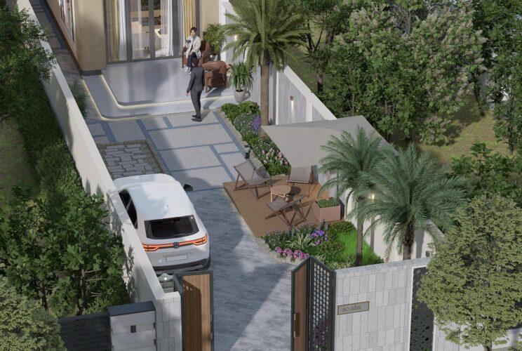 Thiết kế nhà vườn 1 tầng 5x20m