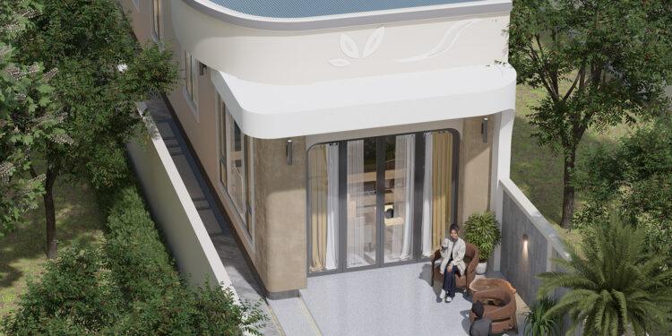 Mẫu nhà xonh 5x20m có sân vườn 1 tầng