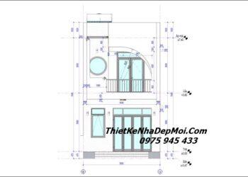Bản vẽ nhà 1 trệt 1 lầu 5x12m