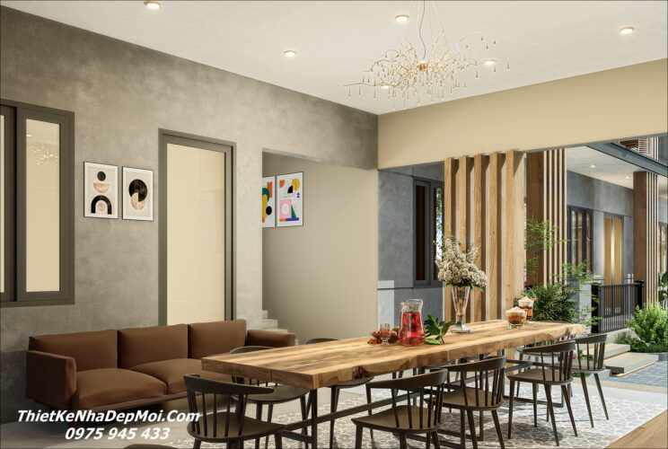 Báo giá thiết kế xây nhà mái bằng đẹp chi phí dưới 1.5 tỷ tại Đồng Nai Hình ảnh nhà chữ L thiết kế đẹp hiện đại mái bằng
