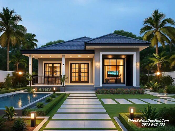 Nhà vườn có ba phòng ngủ một phòng thờ 150m2