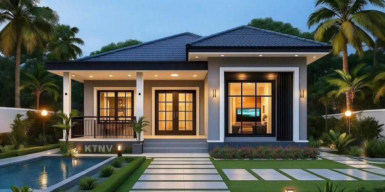 Nhà vườn có ba phòng ngủ một phòng thờ 150m2